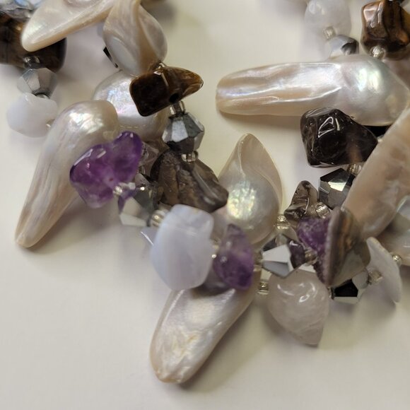 Multistrand Pearl Nugget Necklace Multistrand Pearl Necklace - Picture 8 of 14